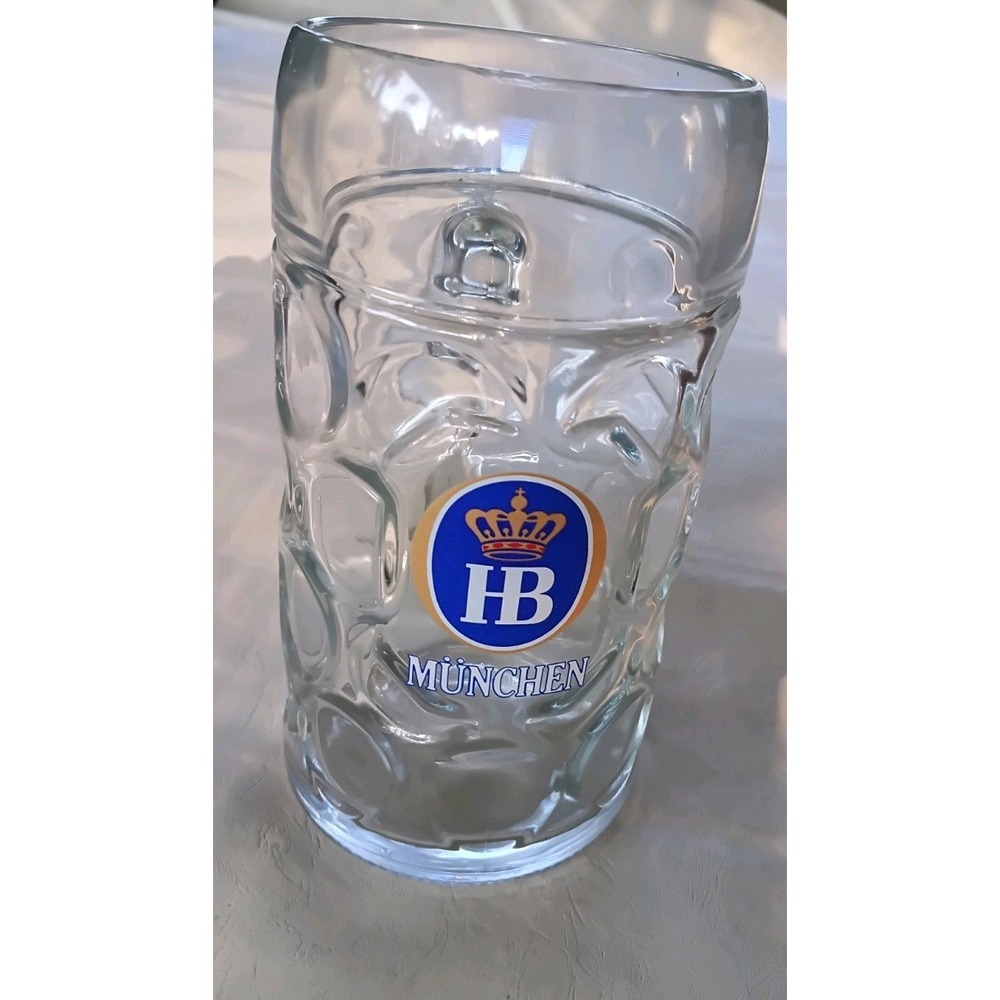 Vtg Hofbrauhaus Munchen 1L 1980s Beer Stein Mug Stolzle Oberglas Austria Dimpled